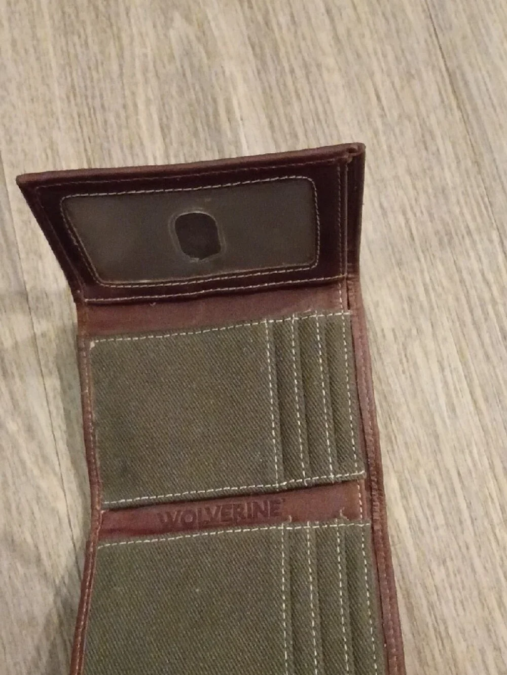 Wolverine Olive Canvas with Brown Leather Trim Wallet